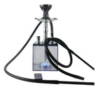 Acrylic hookah set with LED light square double tube hookah finished accessories_2