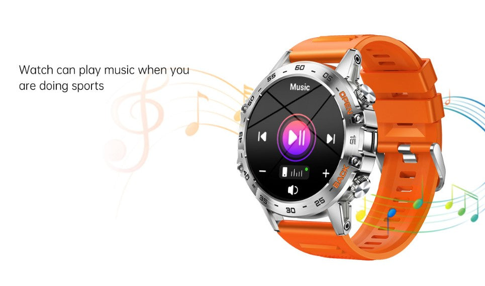 Smart Watch K52 Watches Men Wome Sports Fitness Modes Bluetooth Call Health Monitor 400mah 1.39Inch HD Smartwatch - Orange_11