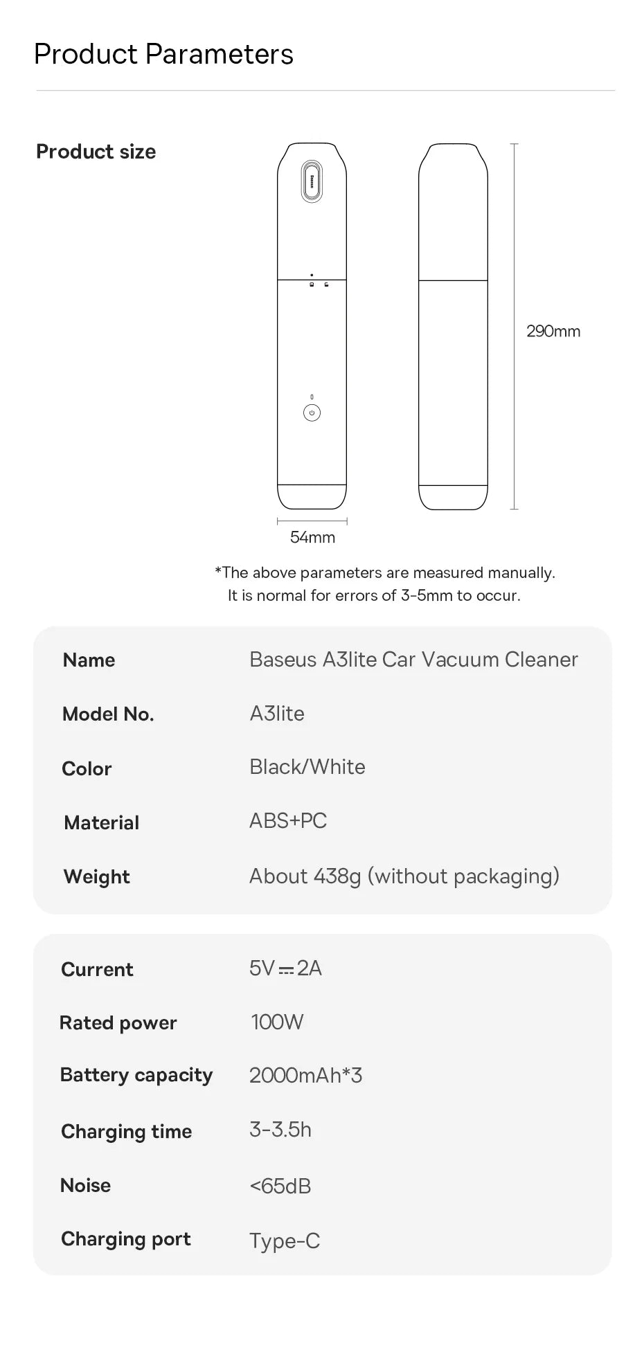 Baseus 4in1 15000Pa Car Vacuum Cleaner Air Pump Wireless Vacuum Cleaner - Black_12