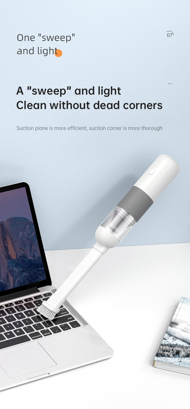 New Handheld Household Car Vacuum Cleaner Small Mini 2-in-1 Portable Wireless High Power Vacuum Cleaner - White_8